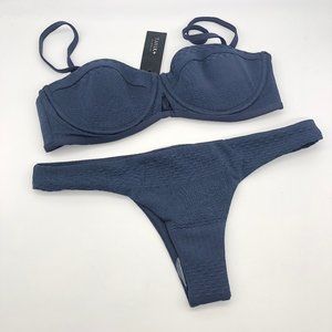 New Tavik Blue Textured Bikini - Size M